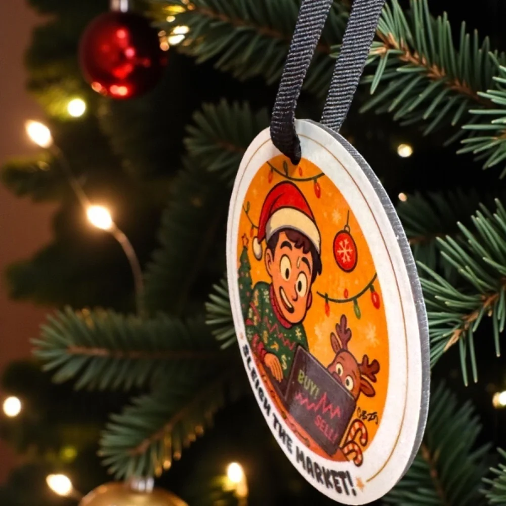 SLEIGH THE MARKET Christmas Ornament - For the Stock Market Whiz! Personalized